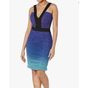 Dress the Population Ashlyn Bodycon Midi Dress Teal Multi-SZ Small